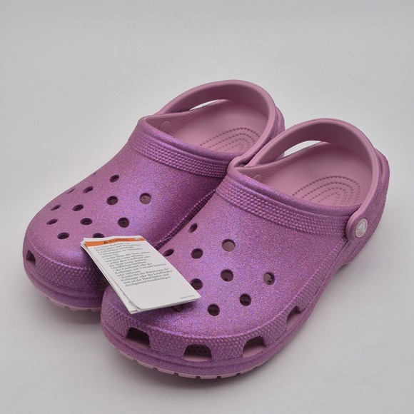 Crocs Classic Clogs Iridescent Glitter Hydrangea Women's Size 7 Shoes Purple - Picture 4 of 12